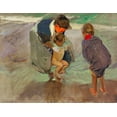 thumbnail image 2 of Sorolla, Joaquin 18x15 Gold Ornate Wood Framed with Double Matting Museum Art Print Titled - On the Beach, 2 of 4