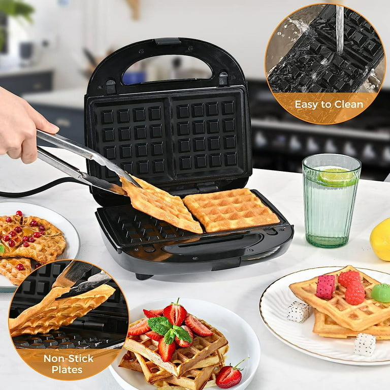 Mini Waffle Maker Sandwich Maker Press Grill With Non Stick Plates