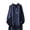 Navy, variant on Women's Floral Embroidered Shirts Ruffle Neck Cotton Linen Blouse Button Down Casual Long Sleeve Tops