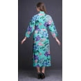 thumbnail image 3 of Bimba Mint Green Flower Leaves & Rose Bathrobes For Women Wrap Printed Bride Getting Ready Dress Robe For Girls S, 3 of 5