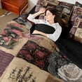 thumbnail image 4 of jejeloiu Gothic Skull Skeleton 7-Piece Twin Bedding Sets,Rustic Botanical Mushroom Bedding Comforter Set,Retro Floral Sheet Sets For Men Women,Breathable Home Decor Reversible, 4 of 8