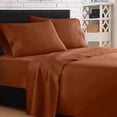thumbnail image 4 of Clara Clark Â® Supreme 1500 Collection 4pc Bed Sheet Set - Queen Size, Burnt Sienna (Rust, Orange Brown), 4 of 4