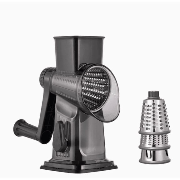 CYYI 3-in-1 Rotary Cheese Grater with Crank – One Size, Handheld Shredder & Slicer with 3 Stainless Steel Blades, Suction Base for Cheese, Vegetables, Nuts