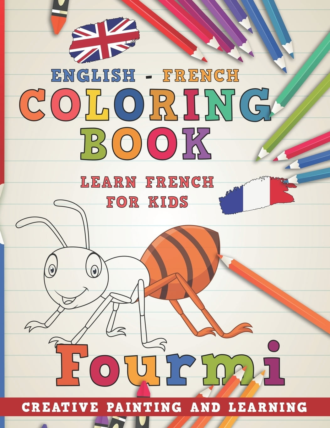 Learn Languages Coloring Book English French I Learn French for