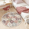 thumbnail image 3 of Moynesa 3'Round Moroccan Trellis Round Area Rugs - Washable Small Round Rug 3ft Non-Slip Soft Circle Rugs for Bedroom Vintage Ultra-Thin Throw Carpet for Entryway Kitchen Laundry Bathroom Orange, 3 of 6