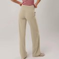 thumbnail image 4 of Women's High Waisted Yoga Pants Fashion Solid Color Casual Sweatpants Trousers Beige M, 4 of 7