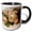 Black/White, variant on 3drose, Ellen Clapsaddle – Cute Girl with Big Pink Rose, 11oz Two-tone Black Mug