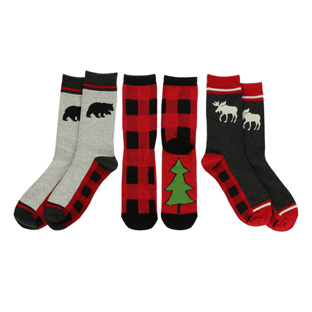 LazyOne Sock Bundle Forest Animals Women s Sizes 5.5-9.5 Men s Sizes 4.5-7.5 Plaid Moose Bear