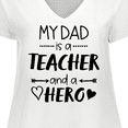 thumbnail image 4 of Inktastic My Dad is a Teacher and a Hero Women's Plus Size V-Neck T-Shirt, 4 of 5