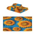 thumbnail image 2 of 3 Sizes of Towel Sets Including Bath Towel Hand Towel and Washcloth for Daily Use Vibrant Digital Sunflower Painting, 2 of 8