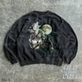 thumbnail image 3 of Vintage Wolf Moon Sweatshirt | Retro Full Moon Howling Wolves Pullover, 3 of 6