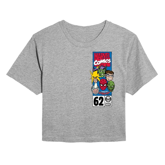 Spider-Man - Character Collage - Juniors Cropped Graphic T-Shirt