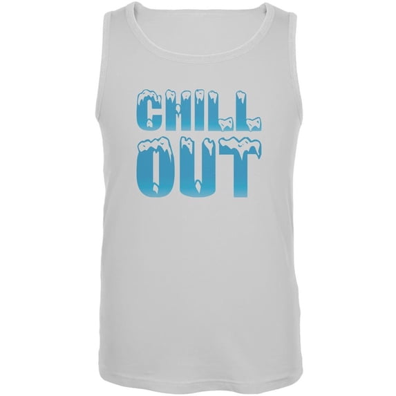 Chill Out White Adult Tank Top - Small