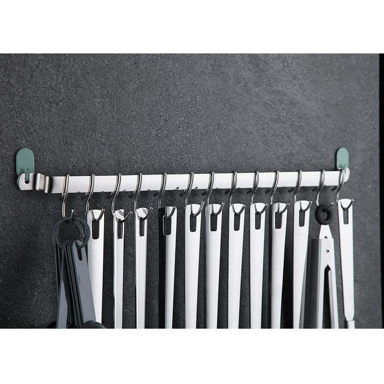 Stainless Steel Wall-Mounted Utensil Holder - Hanging Flatware Organizer With Drain Holes, 13x7x14.5cm