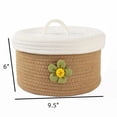 thumbnail image 5 of TENEBRALUX Handmade 3-Piece Large Covered Storage Baskets: Woven Fresh Style Organizer for Home Decor & Misc. Items, 5 of 6