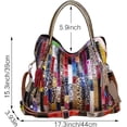 thumbnail image 2 of Sac à Main Patchwork Coloré Multicolore en Cuir Véritable pour Femmes Grand Sac Hobo Crossbody, 2 of 5