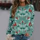thumbnail image 1 of Pntutb moda Navidad mujer estampado manga larga cómoda transpirable cuello redondo camisa tops Pntutb Pntutb-709, 1 of 3