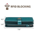 thumbnail image 4 of Carteras de cuero con bloqueo RFID para mujeres Cartera de cremallera larga de gran capacidad Monedero de pasaporte de viaje plegable para mujer, 4 of 5