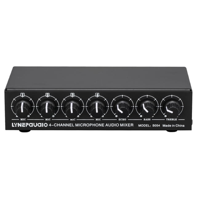 Mezclador de micrófono de 4 canales Compatible con salida estéreo Mini mezclador de audio con