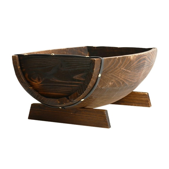 COOPHYA 1Set Rustic Wood Planter for Outdoor Use 11.7x6.2 Inch