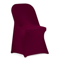 Stretch Spandex Folding Chair Cover with Open Back for Wedding Party Dining Banquet Event (burgundy )
