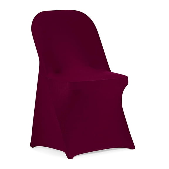 Stretch Spandex Folding Chair Cover with Open Back for Wedding Party Dining Banquet Event (burgundy )