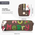 thumbnail image 3 of Balery Ho Ho Ho Merry Christmas Estuche de Lápices de Cuero Impreso, Estuche para Suministros de Arte, Estuche de Lápices con Cremallera, Estuche de Almacenamiento de Papelería, 3 of 7