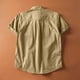 thumbnail image 4 of Blusa y camisa de manga corta con cuello vuelto para hombre, estilo informal, holgada, a la moda, con bolsillos y botones, para el trabajo, de poliéster., 4 of 8