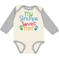 thumbnail image 3 of Inktastic My Grampa Loves Me Boys or Girls Long Sleeve Baby Bodysuit, 3 of 5