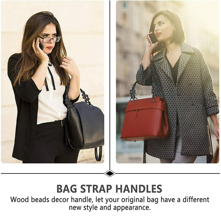 4pcs Wooden Beaded Bag Handles, Purse Handles Rope Purse Straps