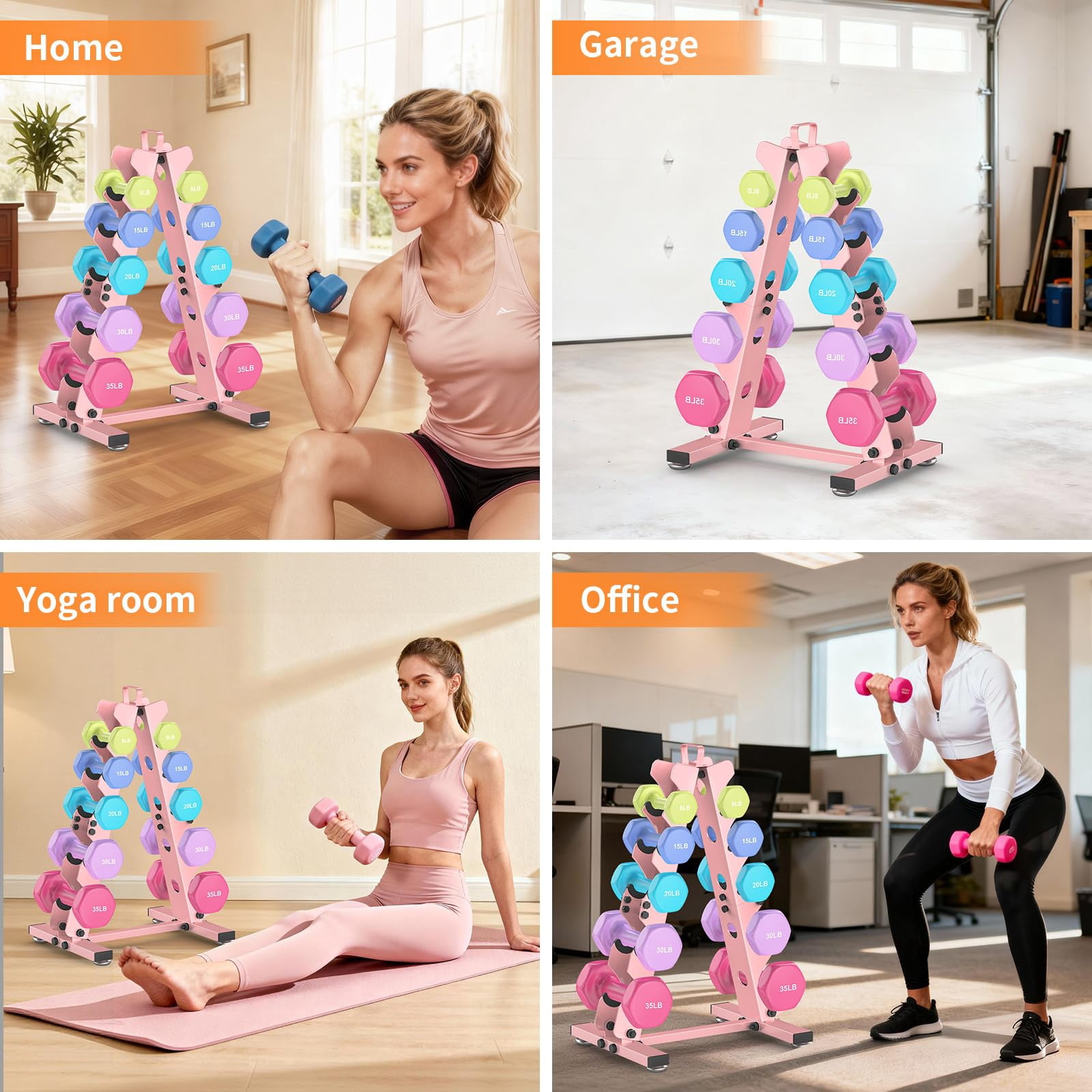 6-tier|5-tier|4-tier Dumbbell Rack Stand Only  Weight For Home Gym Storage Weights Metal A-frame Strength Holder With Handle (dumbells Not Included)