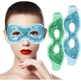 thumbnail image 1 of 2 Pcs Masque pour les Yeux en Perles de Gel Glacé avec Trous pour les Yeux, Masque Rafraîchissant Réutilisable, Ensemble de Masques pour les Yeux Chauds et Froids pour Yeux Bouffants, Yeux Secs, Cernes, Migraines et Soulagement de la Tension, Bleu et Vert, 1 of 9