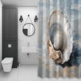 thumbnail image 4 of Oil Painting Texture Bathroom Shower Curtain, Ocean Shell Modern Style Waterproof Washable Soft Bath Curtain for Bathtub Decor with 12 Hooks&Grommet, 60x72 Inch, 4 of 9