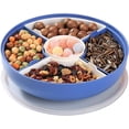 thumbnail image 1 of Cuencos multiusos para fiestas, perfectos para frutas, frutos secos, caramelos, galletas y verduras. Juego de platos para servir divididos en color azul con tapa, 1 of 5