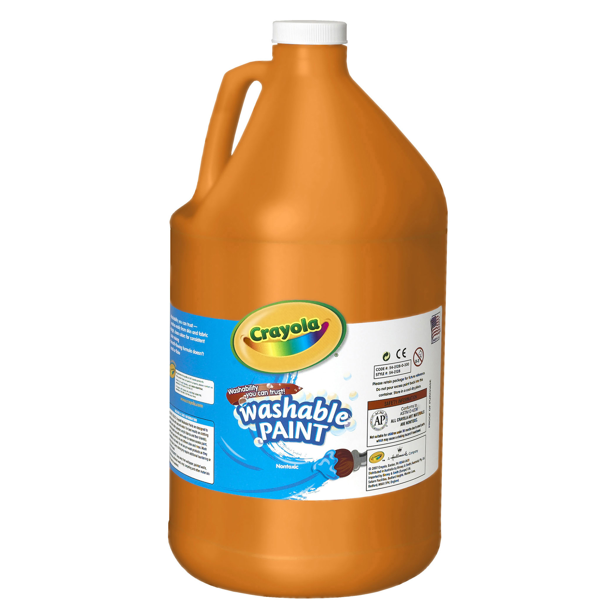 Washable Paint, 128 oz. Container, Orange
