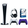 Sony Playstation 5 Digital Edition Console with Extra Purple Controller, White PULSE 3D Headset and Surge PowerPack Battery Pack & Charge Cable Bundle