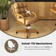thumbnail image 2 of Chromcraft Dining Chairs on Casters, Comfortable Rolling Cushioned Seats, Chestnut Solid Wood Accents, Taupe Upholstery, 2 piece set, 2 of 12