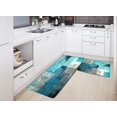 thumbnail image 2 of Turquoise Kitchen Rug Kitchen Mats Turquoise and Grey Abstract Art Painting 18"X48"+18"X30" Washable Non-Slip Kitchen Rug Set for Kitchen Dining Room,Floor Home,Office,Sink,Laundry, 2 of 5