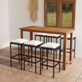 thumbnail image 1 of vidaXL 7 Piece Garden Bar Set with Cushions Black, 1 of 4