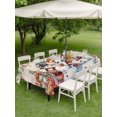 thumbnail image 3 of Outdoor Tablecloth with Umbrella Hole and Zipper, Beige Snowman Christmas Rectangle Table Cloth 52x70 Inch Waterproof Tablecloth, Xmas Poinsettia Winter Gifts Picnic Table Cover for Patio Camping, 3 of 7