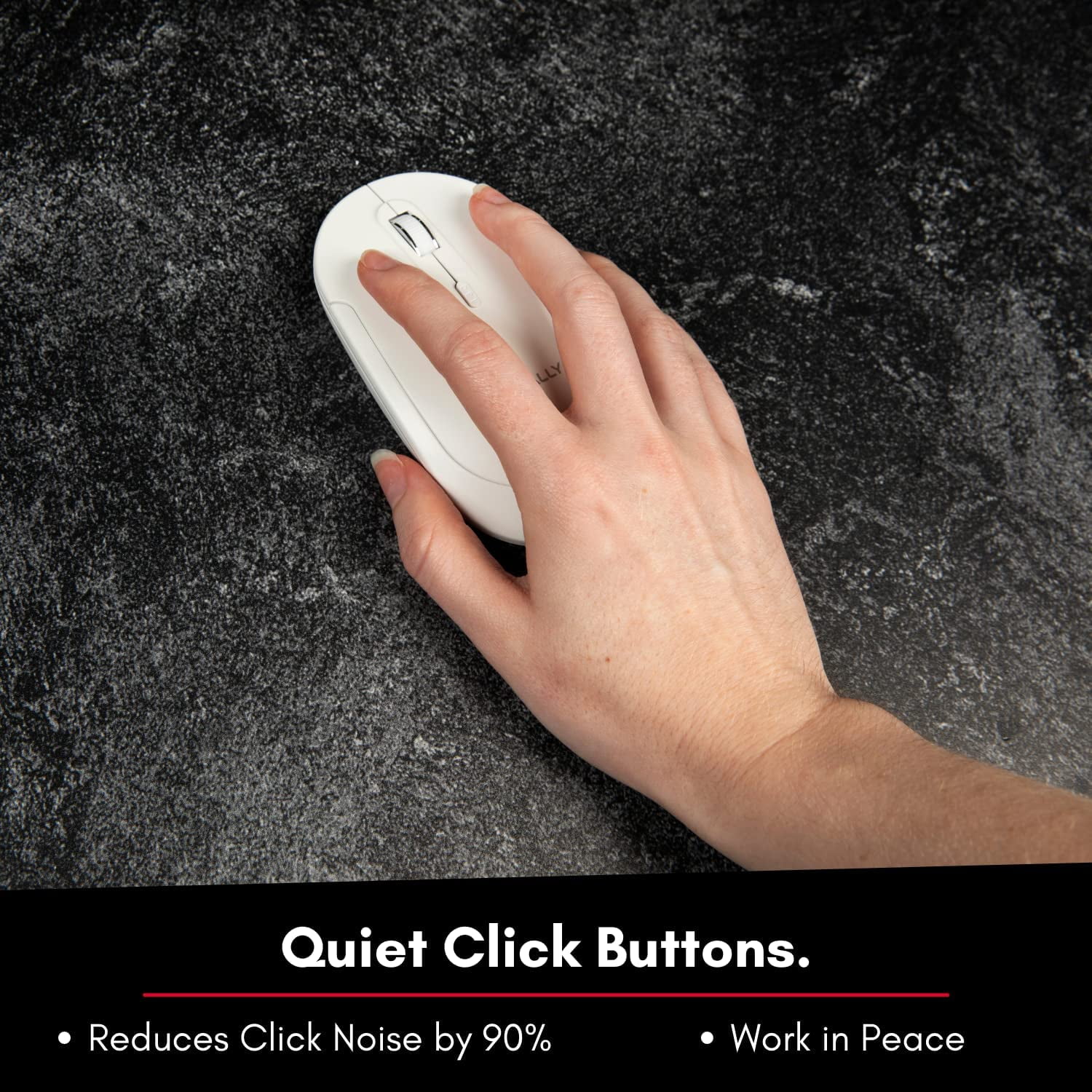 Macally Bluetooth Wireless Mouse - Quiet Click, Ergonomic Design, Compatible with Mac, MacBook, iPad, PC & Laptops - White
