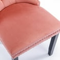 thumbnail image 7 of Set of 2 Velvet Dining Chairs,Upholstered Wing-Back Dining Chairs with Button Tufted Backrest and Nailhead Trim,Accent Armless Chairs with Solid Wood Legs for Kitchen Living Room Office,Pink, 7 of 7