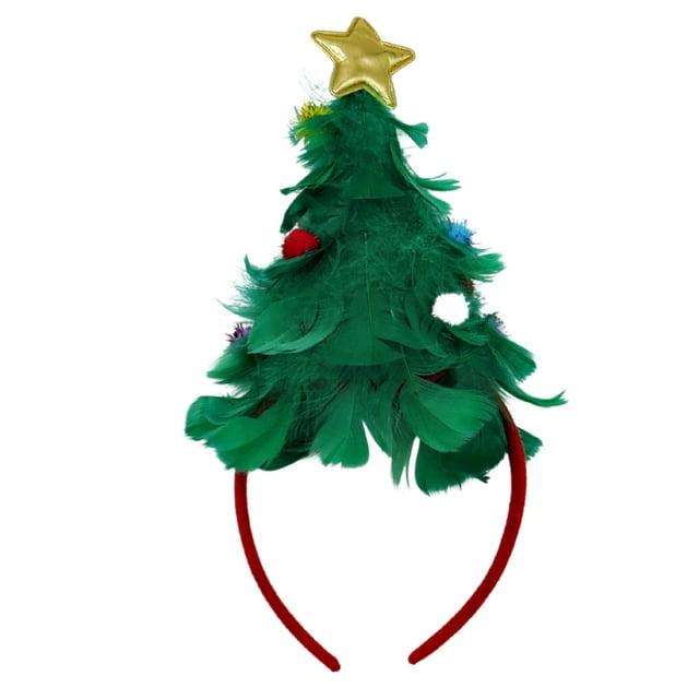 Needzo Tinsel - Diadema para árbol de Navidad, accesorio festivo para el pelo para mujeres o niñas, talla única