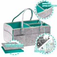 thumbnail image 3 of Baby Travel Diaper Wipes Bag Nursery Organizer with Changing Station Mat Pad - Green, 3 of 4