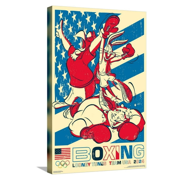 Looney Tunes x Team USA - Boxing Canvas Wall Poster, 14.725" x 22.375"