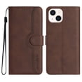 thumbnail image 1 of For Iphone 15 Heart Pattern Skin Feel Leather Phone Case(Brown),iPhone 16 Pro Max, 1 of 7