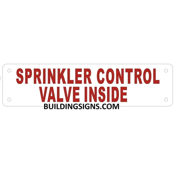 Sprinkler Control Valve Inside Sign (White Reflective, Aluminium 2X8)(ref-2022-4)
