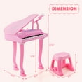 thumbnail image 3 of Gymax 37 Keys Kids Piano Keyboard Toy Toddler Musical Instrument w/ Stool & Microphone Pink, 3 of 9
