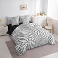 thumbnail image 3 of Homewish Wild Zebra Pattern 7-Piece Bedding Comforter Set,Jungle Animal King Bedding Sets,Gradient Gray White Bed Sheets For Men Women,Microfiber Bedroom Decor Reversible, 3 of 8