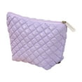 thumbnail image 3 of breaise Puffer Quilted Makeup Bag with Handle, Cute Puffy Cotton Cosmetic Bags for Women, Checkered Toiletry Zipper Pouch, Travel Essentials Storage Organizer Clutch Pouches Pencil Case, 3 of 3